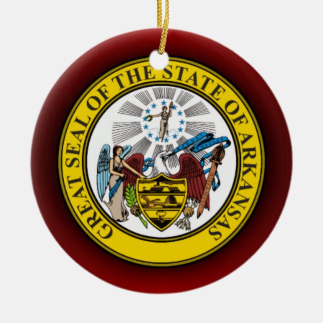 Arkansas Seal Ceramic Ornament (Front)