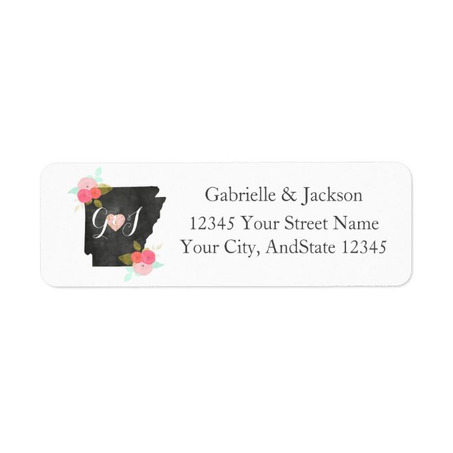 Arkansas State Chic Monogram return address label (Front)