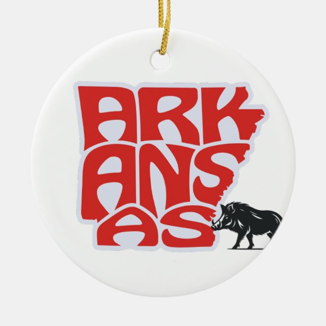 Arkansas State Christmas Tree Ornament (Front)