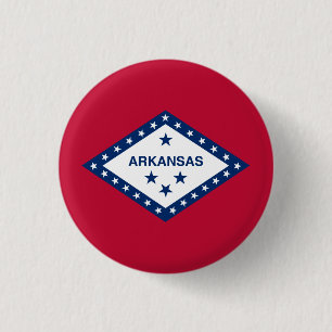 Arkansas State Flag 1 Inch Round Button