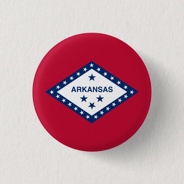 Arkansas State Flag 1 Inch Round Button (Front)
