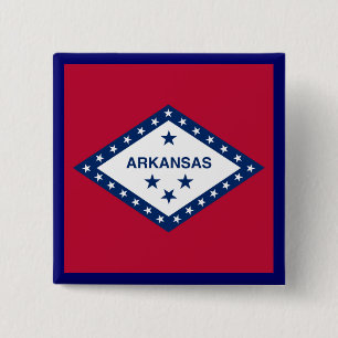 Arkansas State Flag 2 Inch Square Button