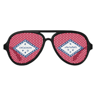 Arkansas State Flag Aviator Sunglasses