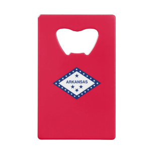 Arkansas State Flag Design Credit Card Bottle Opener