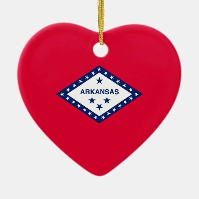 Arkansas State Flag Design Decor Ceramic Ornament (Front)
