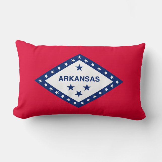 Arkansas State Flag Design Lumbar Pillow (Front)