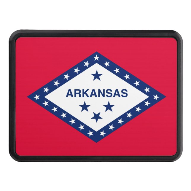 Arkansas State Flag Design Trailer Hitch Cover (Front)