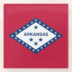 Arkansas State Flag Glass Coaster