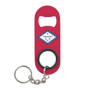 Arkansas State Flag Keychain Bottle Opener