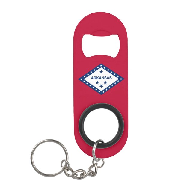 Arkansas State Flag Keychain Bottle Opener (Front)