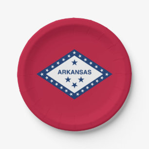 Arkansas State Flag Paper Plate