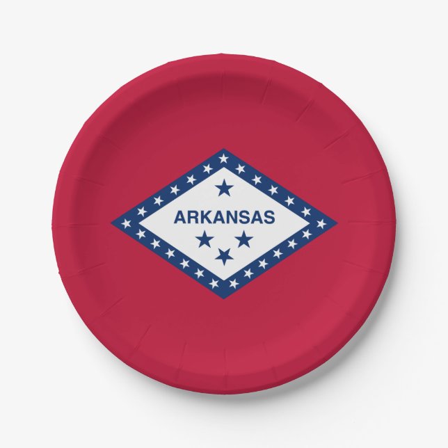 Arkansas State Flag Paper Plate (Front)