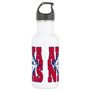 Arkansas state flag text 532 ml water bottle