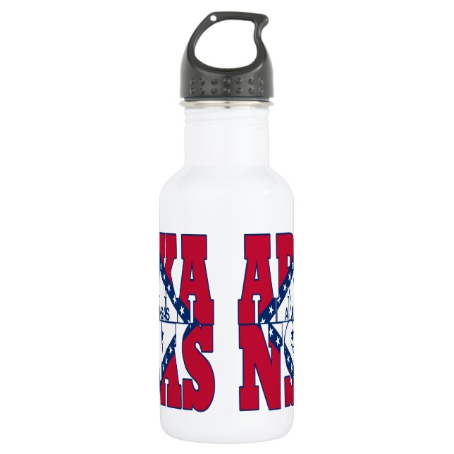 Arkansas state flag text 532 ml water bottle (Front)