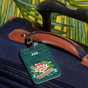 Arkansas State Flowers Emblem Monogram Luggage Tag