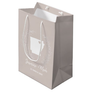 Arkansas state map  destination wedding favours  medium gift bag