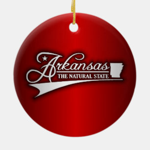 Arkansas State of Mine Ceramic Ornament