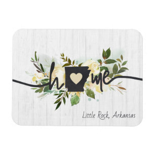 Arkansas State Personalized Your Home City Rustic Magnet