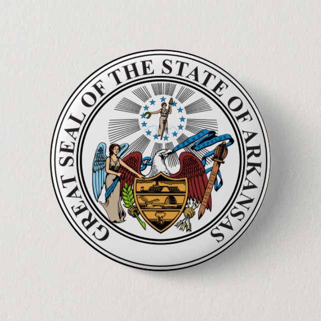 Arkansas State Seal 2 Inch Round Button (Front)