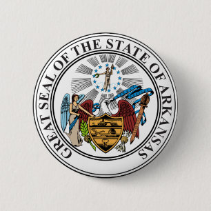Arkansas State Seal 2 Inch Round Button