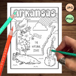arkansas state shape and facts colouring page<br><div class="desc">by leapdaze</div>