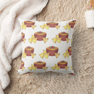 Arkansas Style Cheese Dip Nacho Chips Foodie Snack Throw Pillow
