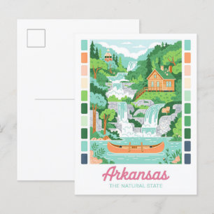 Arkansas the Natural State Summer Travel Postcard
