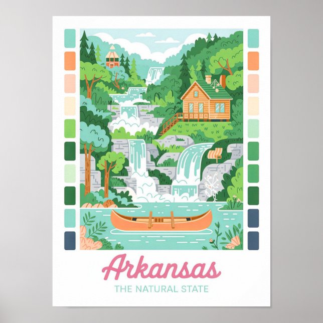 Arkansas the Natural State Summer Travel Poster (Front)