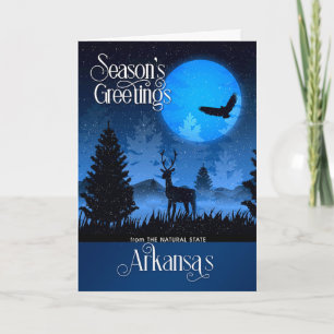 Arkansas The Natural State Woodland Deer Holiday Card