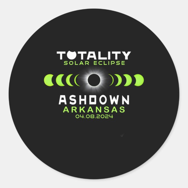 Arkansas Total Solar Eclipse 2024  Classic Round Sticker (Front)