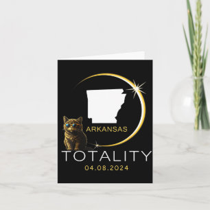 Arkansas Total Solar Eclipse 2024 Funny Cat Gles T Card