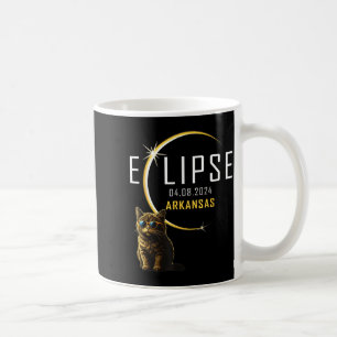 Arkansas Total Solar Eclipse 2024 Funny Cat Gles T Coffee Mug