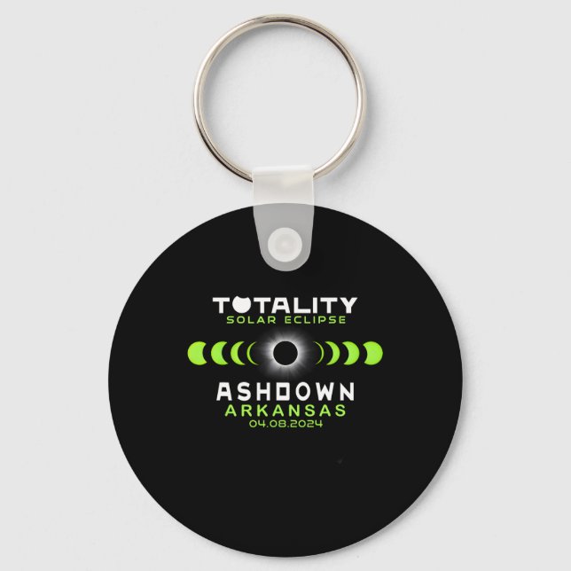 Arkansas Total Solar Eclipse 2024  Keychain (Front)