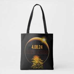 Arkansas Total Solar Eclipse April 8 2024 USA Map Tote Bag
