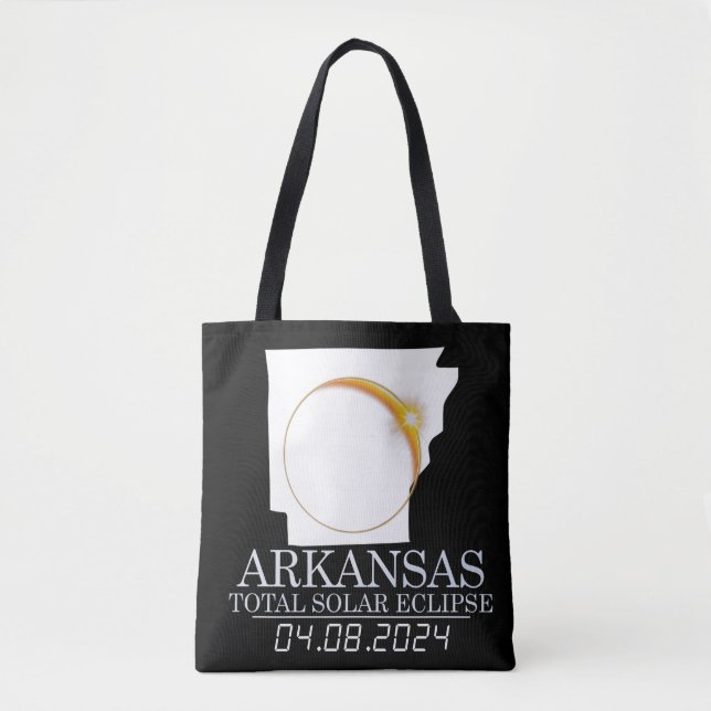 Arkansas Total Solar Eclipse April 8 2024 USA Map  Tote Bag (Front)