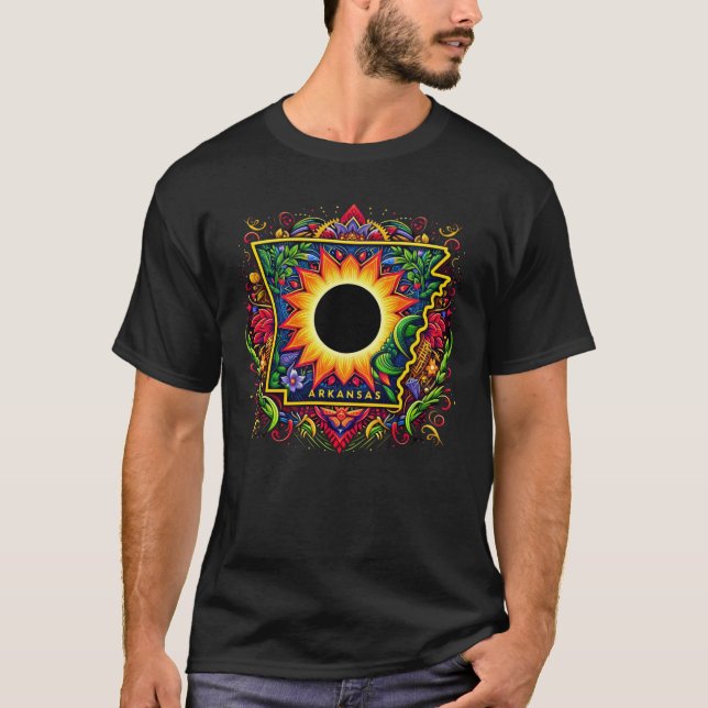 ARKANSAS TOTAL SOLAR ECLIPSE GOLD TRIM  T-Shirt (Front)