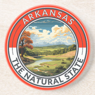 Arkansas Travel Art Badge Coaster
