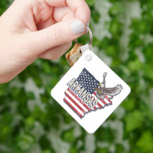 Arkansas United States Retro Map Vintage USA Keychain