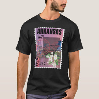 Arkansas US Postage Stamp With Apple Blossom and L T-Shirt