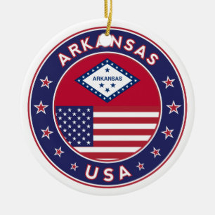 Arkansas, USA states Ceramic Ornament