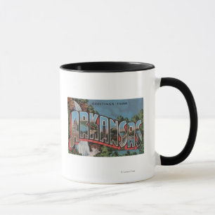 Arkansas (Waterfall Scene) - Large Letter Scenes Mug
