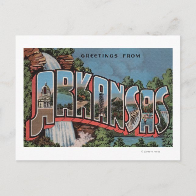 Arkansas (Waterfall Scene) - Large Letter Scenes Postcard (Front)