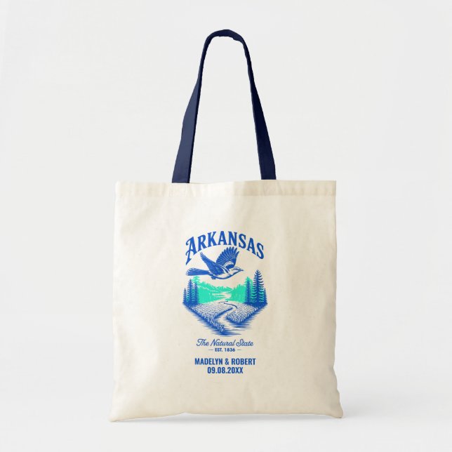 Arkansas Wedding Welcome Gift Bridesmaids, Guests Tote Bag (Front)