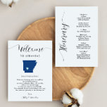 Arkansas Wedding Welcome Letter Itinerary Card<br><div class="desc">This modern and elegant card is the perfect addition to your hotel welcome bags. Enter the main events and a customized note to help your guests navigate the weekend. The size allows you to enter all the information you need. Everything in this card is editable. To change colours or move...</div>