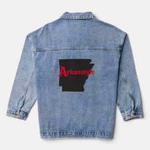 Arkanstyle Red Text Denim Jacket