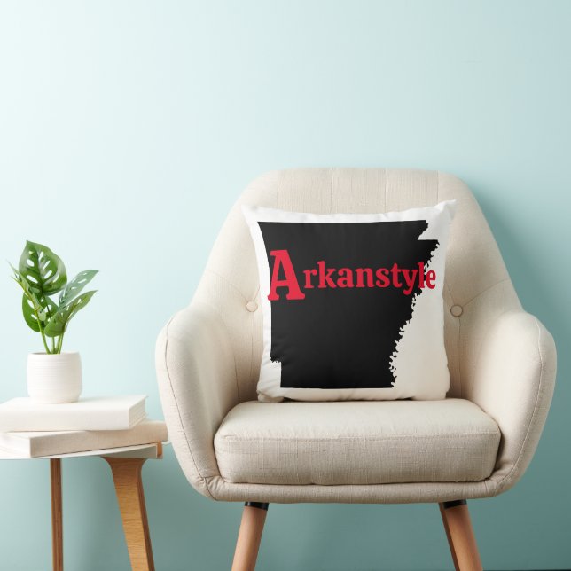 Arkanstyle Red Text Throw Pillow (Chair)
