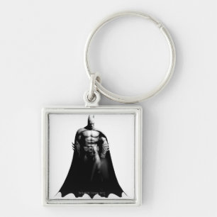 Arkham City   Batman Black and White Wide Pose Keychain