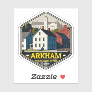 Arkham Miskatonic River Town Vintage Travel Badge