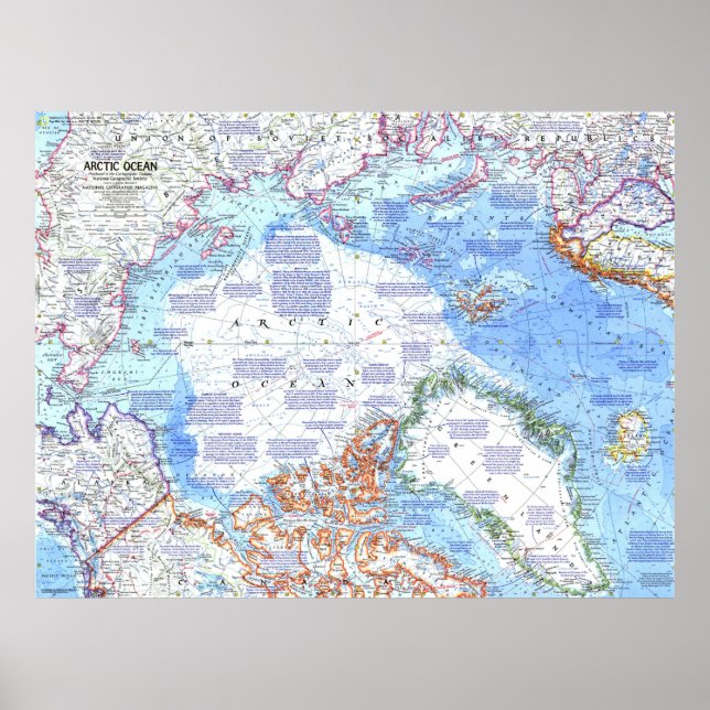 " Arktis: 1971/heute - Karte der Arktisregion ... Poster (Front)