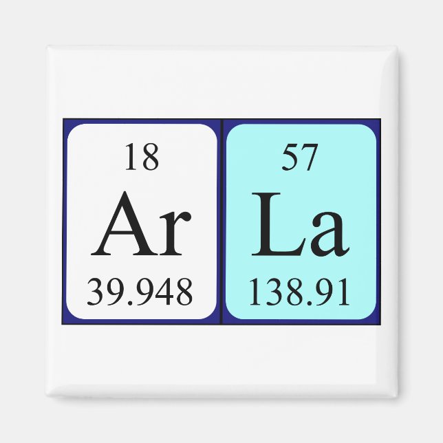 Arla periodic table name magnet (Front)